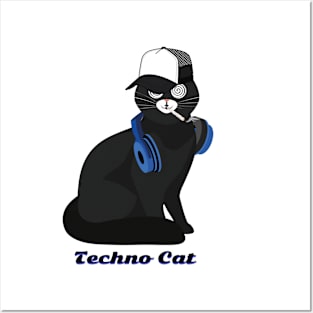 Techno Cat - Catsondrugs.com - Techno Party Ibiza Rave Dance Underground Festival Spring Break  Berlin Good Vibes Trance Dance technofashion technomusic housemusic Posters and Art